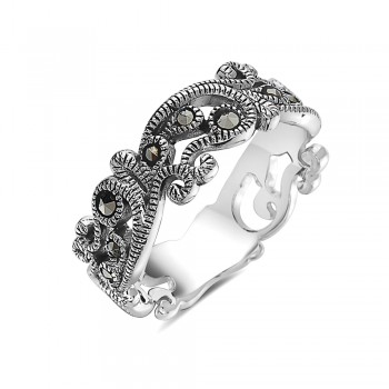 Marcasite RING SEA WAVE AND FOAM