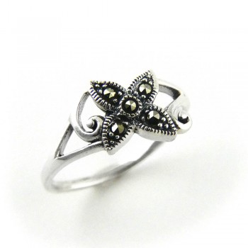 Marcasite RING BUTTERFLY WAVY LINE