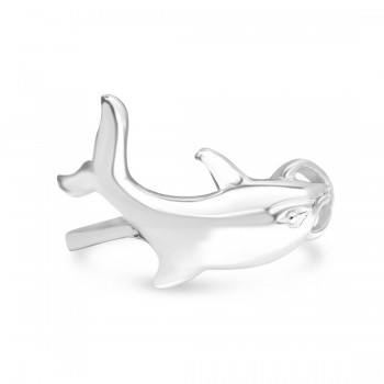 Sterling Silver Ring Plain Dolphin--E-coated/Nickle Free--
