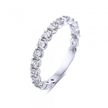 Sterling Silver Ring Clear Cubic Zirconia Band