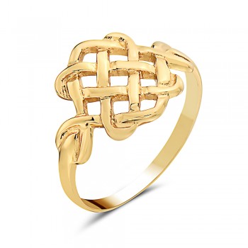 Sterling Silver RING ENDLESS KNOT GOLD PLATE 18 K 5 MILS