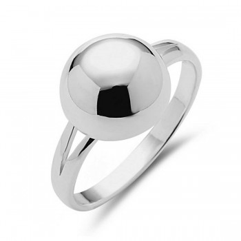 Sterling Silver Plain Ball Ring