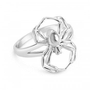 Sterling Silver Ring Spider -Ecoated-