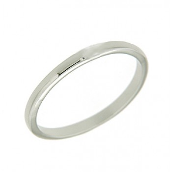 Sterling Silver Ring Plain Silver 1.7mm Wide Band -Rhodium Plating-