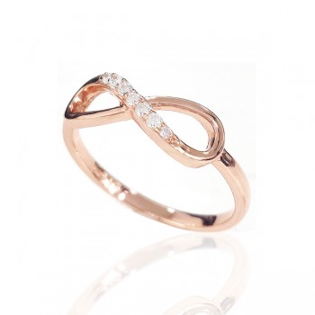 Infinity Iced Row Ring in Rose Gold