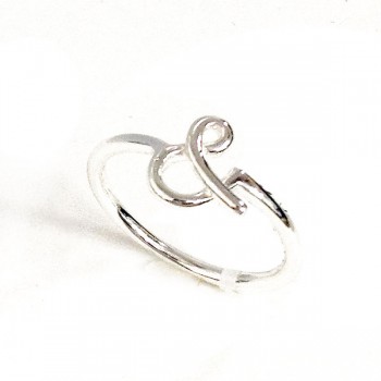 Sterling Silver Ring Plain "&" Sign -E-Coat-
