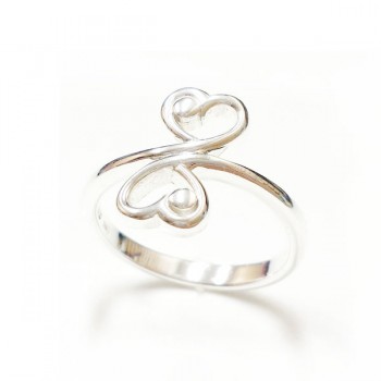 Sterling Silver Ring Plain Heart To Heart
