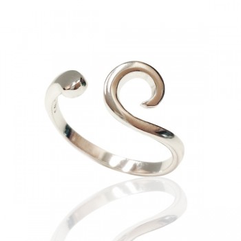 Sterling Silver Ring Plain Floating Swirl