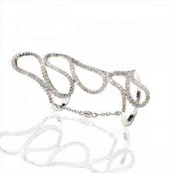Looping Iced Ribbon Ring