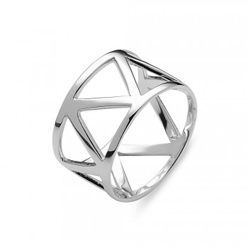 Sterling Silver Ring Plain Open Zig-Zag Band