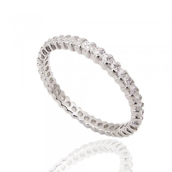 SS Ring 1.5Mm Square Clear Cz Eternity Band
