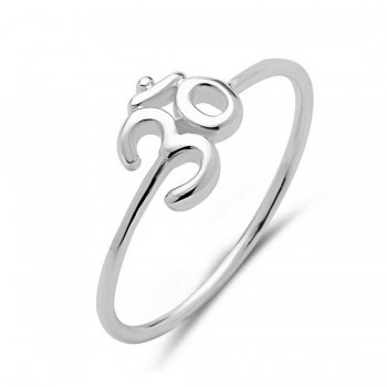 STERLING SILVER RING PLAIN OHM SYMBOL