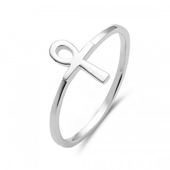 STERLING SILVER RING PLAIN ANKH