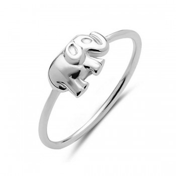 Sterling Silver Ring Plain Elephant
