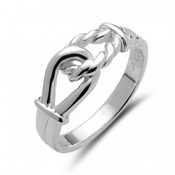 STERLING SILVER RING PLAIN ROPE LINKED TOGETHER