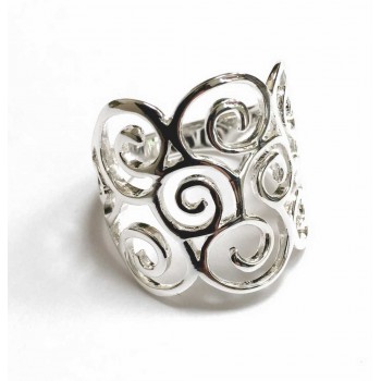 Sterling Silver Ring Multi- Wavy Clouds 