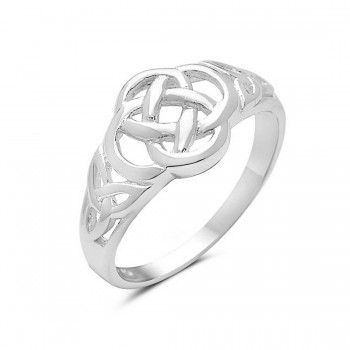 Sterling Silver Ring Celtic Knot Side Celtic 
