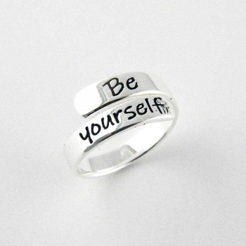 Sterling Silver RING PLAIN BYPASS  "Be Yourself" EXPRESterling SilverION