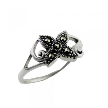 Marcasite RING BUTTERFLY WAVY LINE