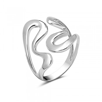 Sterling Silver RING OPEN WAVY LINE***EC