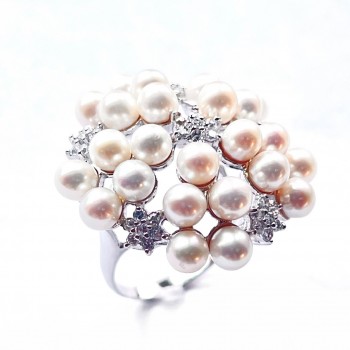 Sterling Silver Ring 5mm 25 Pcs Mp with Cubic Zirconia Round 30-30mm