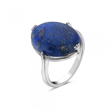 Sterling Silver RING OVAL LAPIS LAZULI SILVER