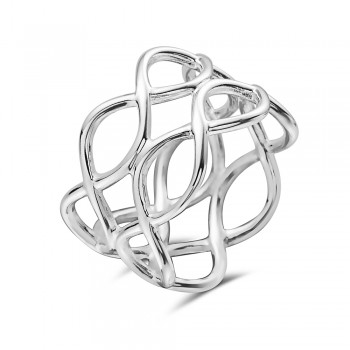 Sterling Silver RING NET LINE 4 WAVY LINE