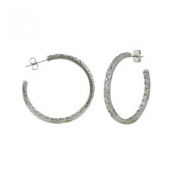 Brass Earg 37.5Mm Huggie In-And-Out Clr Cz W/Post, Clear