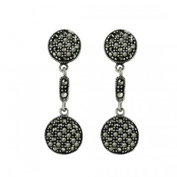 Marcasite Earring Marcasite Paved Dome Dangle