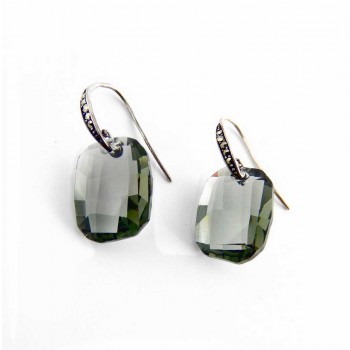 Marcasite Earring Swarovski Graphic 19 Mm Black Diamond C