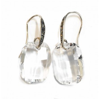 Marcasite Earring Swarovski Graphic 19 Mm Cleaer Crystal