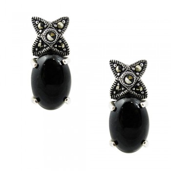 MS Earg W/ Oval Onyx