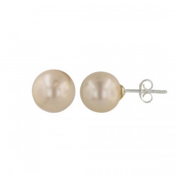 Sterling Silver Earring 10mm Baby Pink Imitation Pearl Stud Code:B