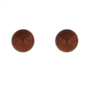 Sterling Silver Earring 8mm Gold Sand Ball Stud