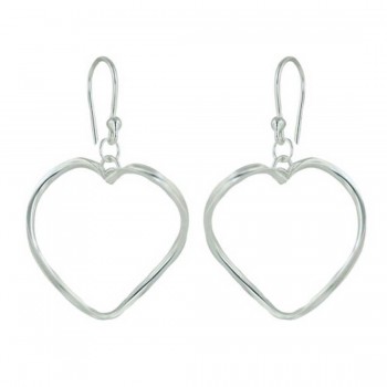 Twisted Heart Hoop Dangle Earrings