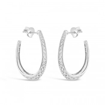 Sterling Silver Earring 28-19mm Hoop