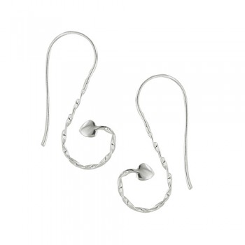 Sterling Silver Earring Swirl Twisted Wire with Triangle End -Ecoate