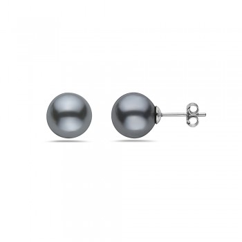 Sterling Silver Earring 10mm Gray Shell Peral Post