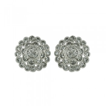 Sterling Silver Earring Stud 11 mm Dimaeter Flower