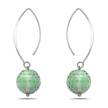 Sterling Silver Earring Flourite Bead on Almond Hook