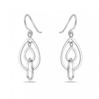 Sterling Silver Earring 3 Sizes Open Teardrop Link -E-Coat-