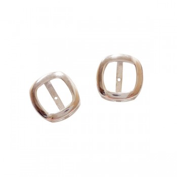 Sterling Silver Earring 8mm Cushion Stud Frame Plain Silver