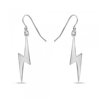 Sterling Silver Earring Thunder Bolt Plain