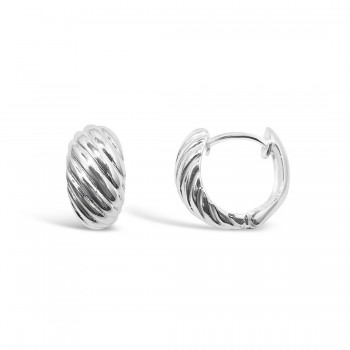 STERLING SILVER ERRING HOOP LINE TEXTURE