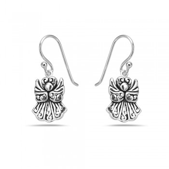 Sterling Silver Earring Girl Angel Oxidized