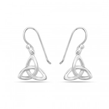 Sterling Silver Earring Trinity Celtic Knot Dangle French Wire