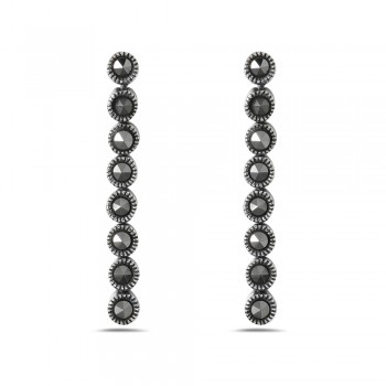 Marcasite Earring Dangln Round 8 Pcs