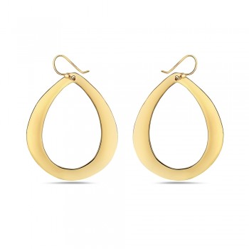 Sterling Silver EARRING HALLOW TEARDROP-GOLD PLATE