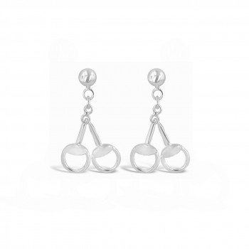 Sterling Silver Earring Plain Horsebit Dangle--E-Coat
