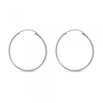 Sterling Silver EARRING 40MM OPEN PLAIN CIRCLE HOOP